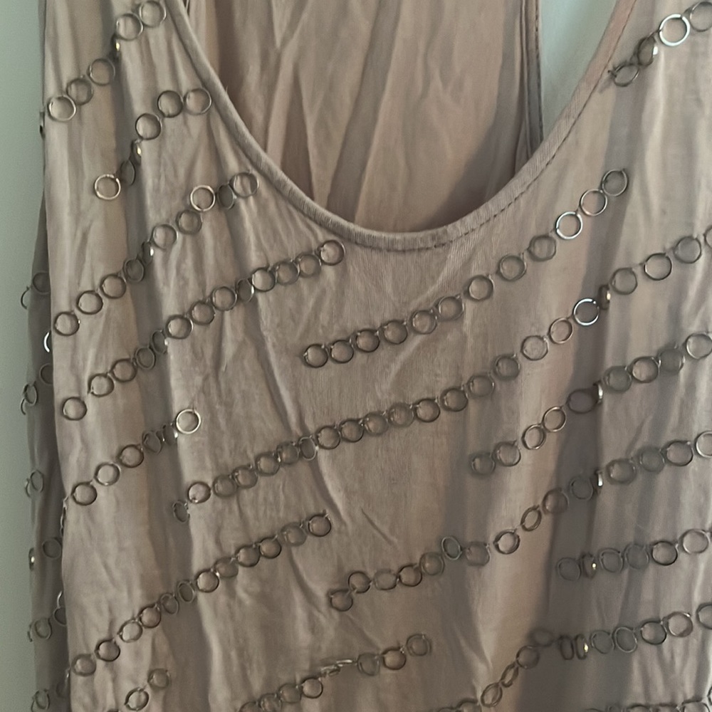 Cute detailed silky tank dusty gray/purple - Picture 2 of 3